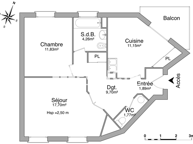 Appartement 2 pièces (58.3 m²) à louer - Angers (49100)