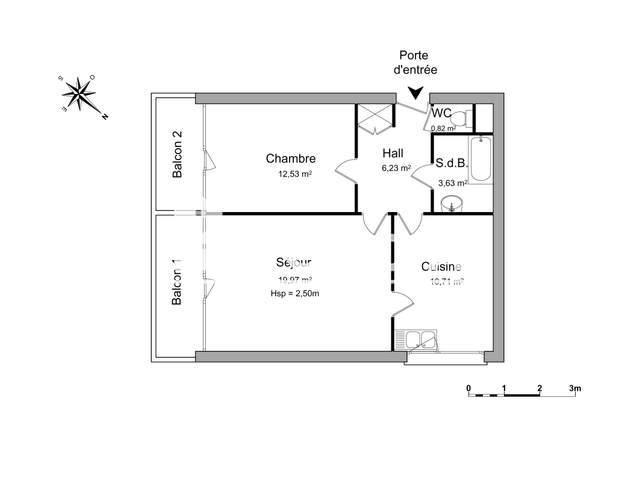 Appartement 3 pièces (53.89 m²) à louer - Metz (57050)
