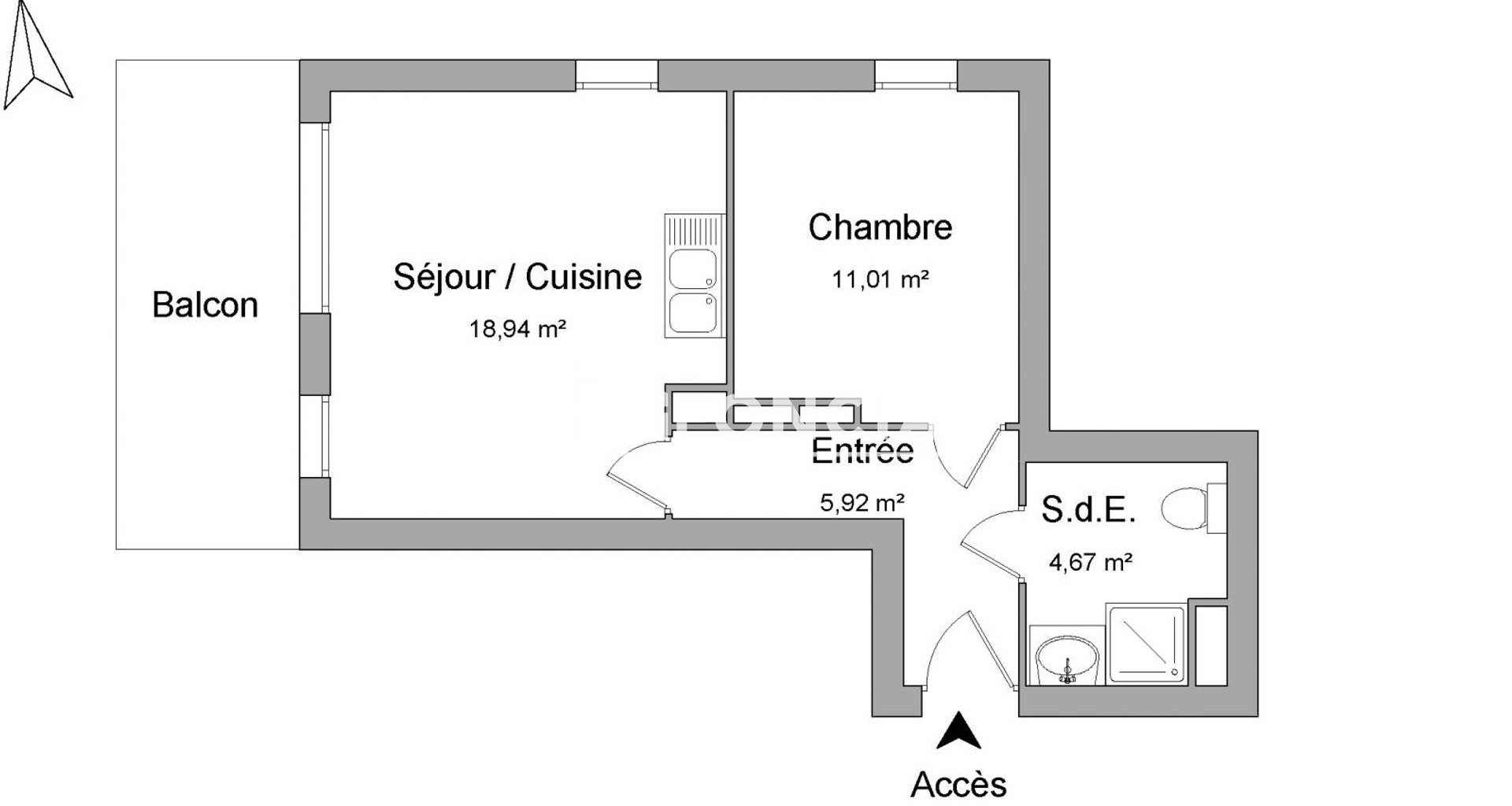 Appartement 2 pièces (40.54 m²) à louer - Nancy (54000)