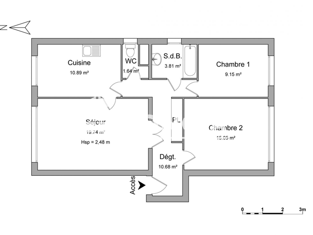 Appartement 3 pièces (70.96 m²) à louer - Vandoeuvre Les Nancy (54500)
