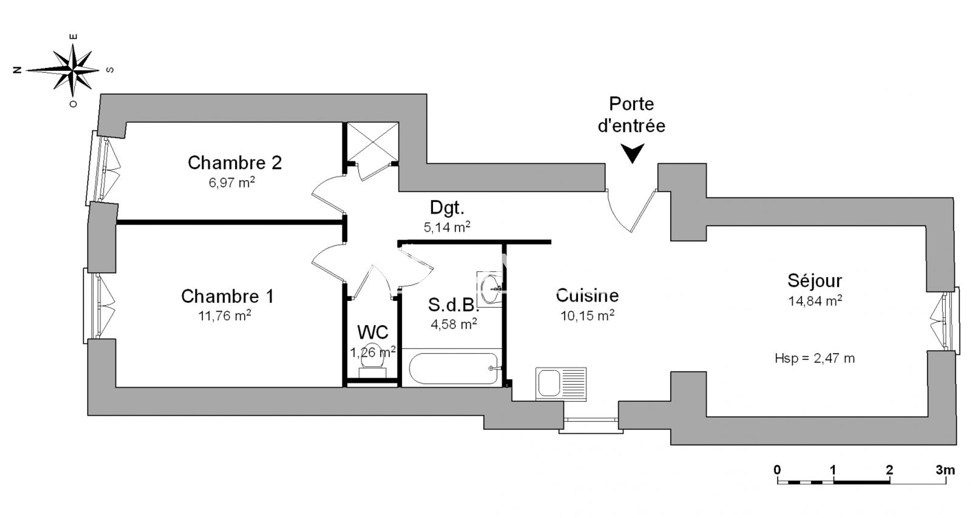 Appartement 3 pièces (54.7 m²) à louer - Thionville (57100)