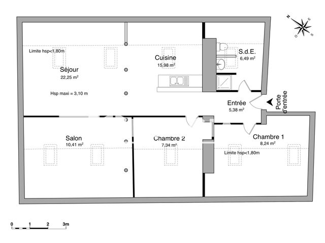 Appartement 4 pièces (76.09 m²) à louer - Pont A Mousson (54700)