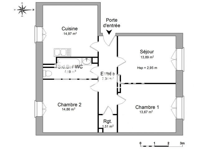 Appartement 3 pièces (71.23 m²) à louer - Metz (57000)