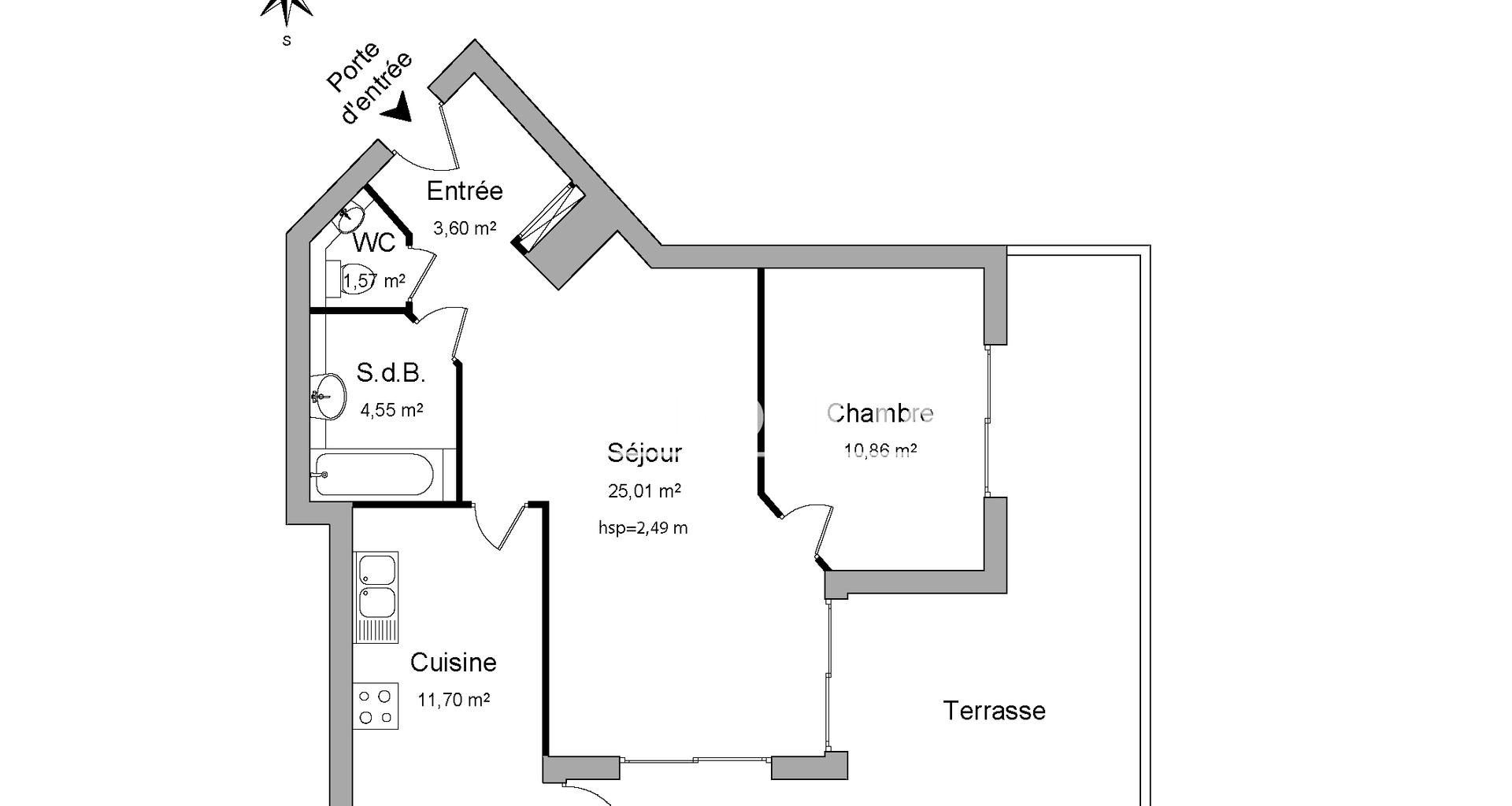 Appartement 2 pièces (57.29 m²) à louer - Mulhouse (68100)