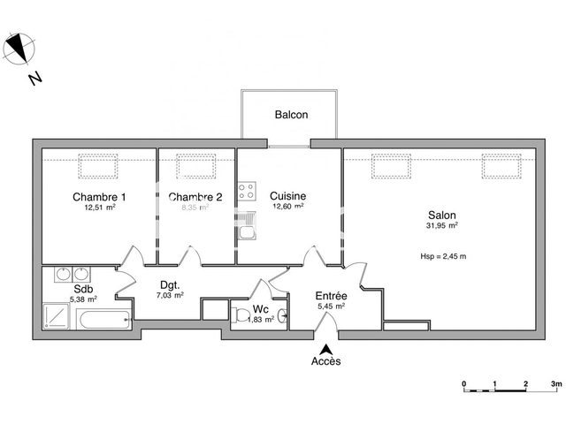 Appartement 3 pièces (85.1 m²) à louer - Haguenau (67500)