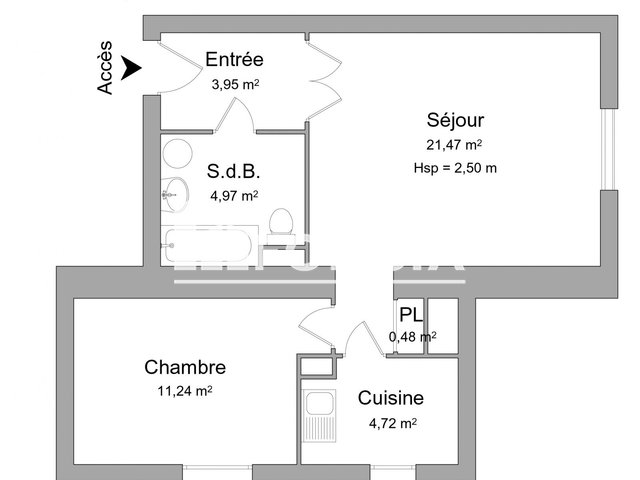 Appartement 2 pièces (46.83 m²) à louer - Chateau Thierry (02400)