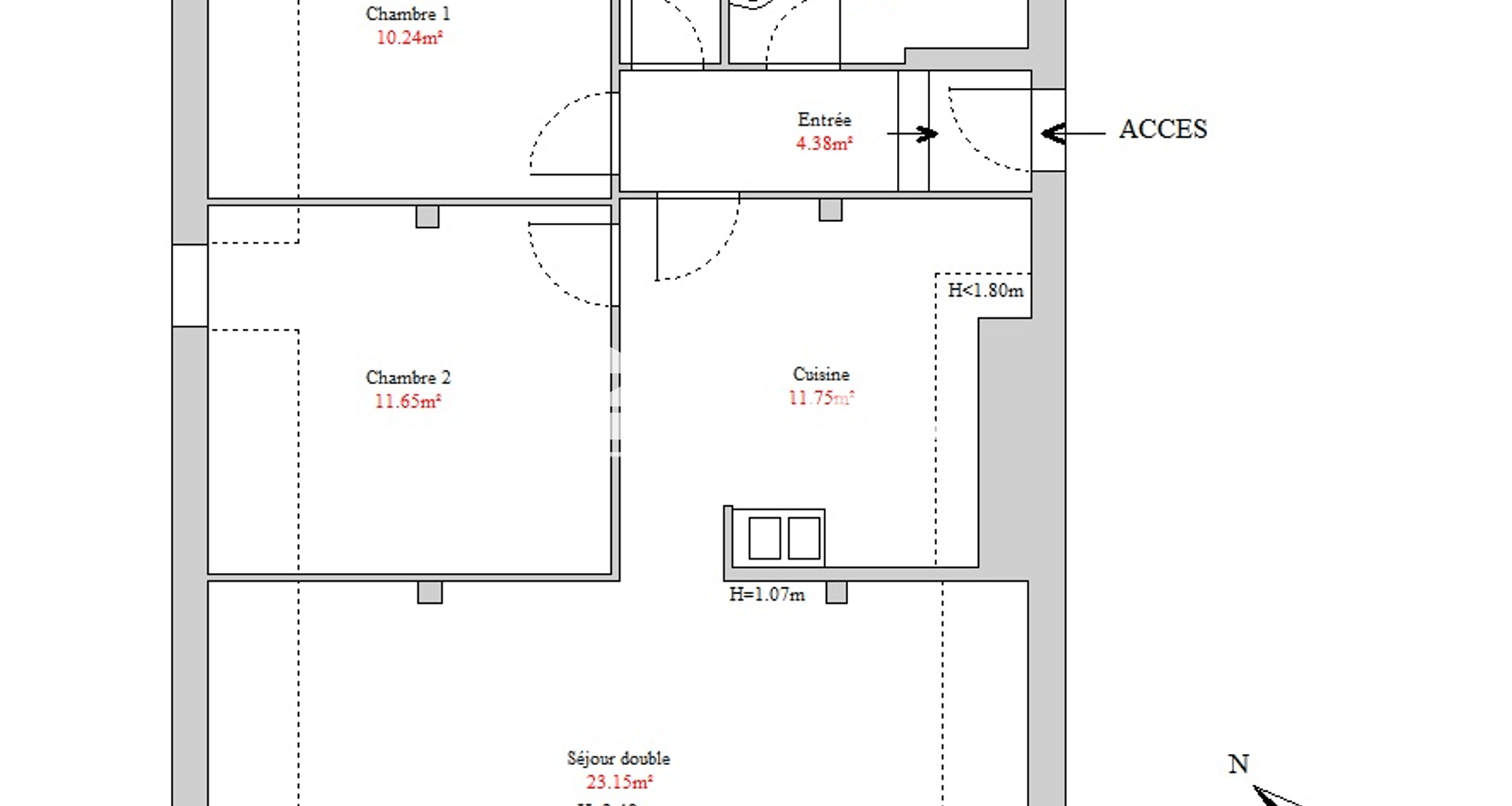 Appartement 3 pièces (68.04 m²) à louer - Houssen (68125)