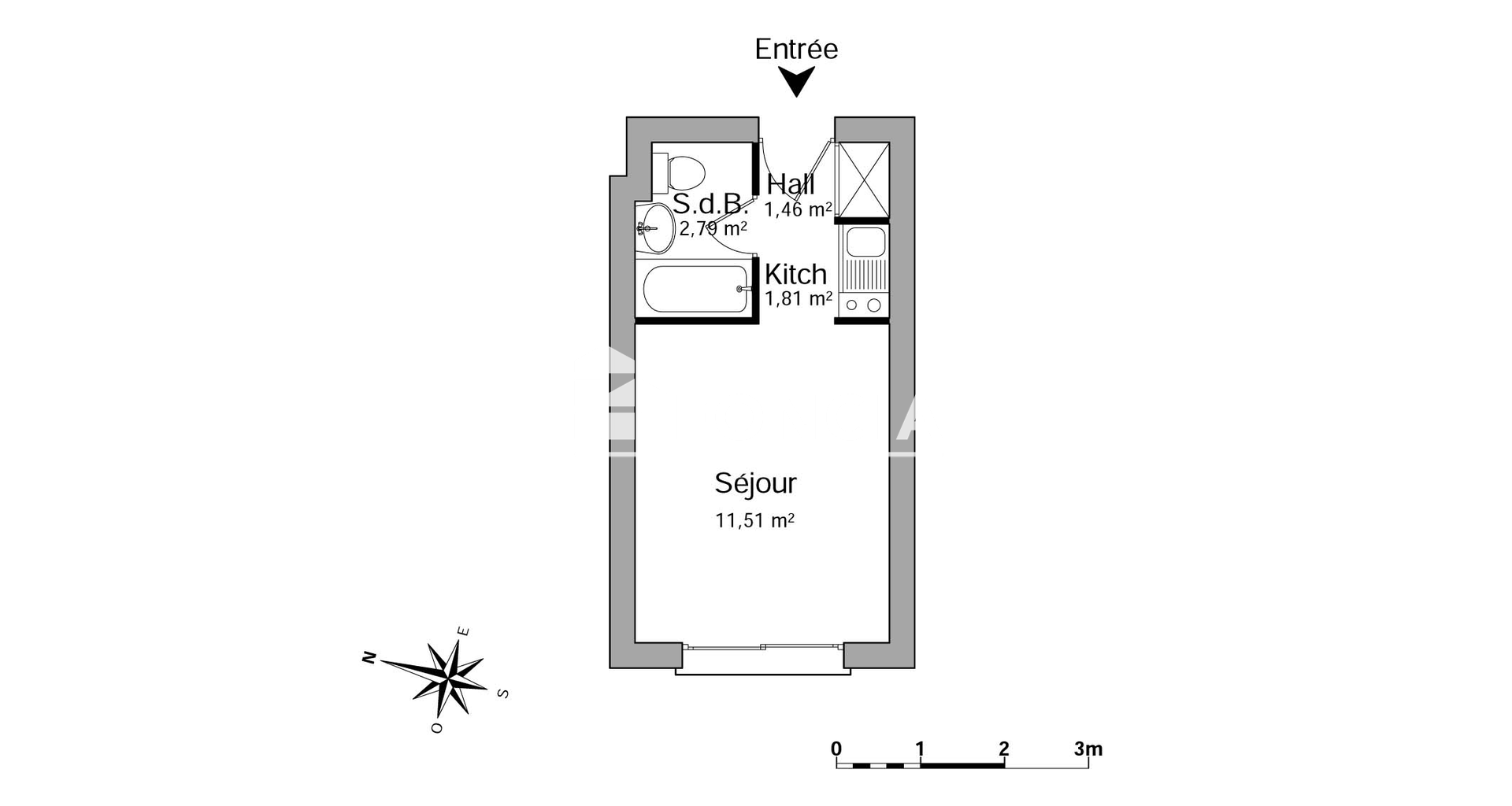 Studio (17.57 m²) à louer - Vandœuvre-lès-nancy (54500)