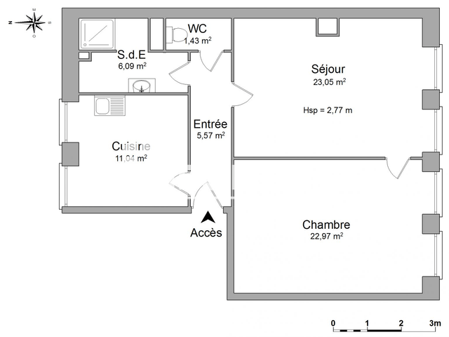 Appartement 2 pièces (70.15 m²) à louer - Strasbourg (67000)