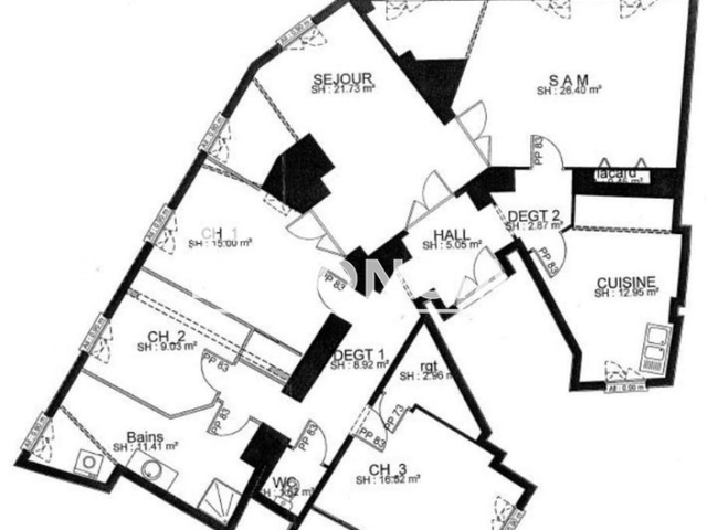 Appartement 5 pièces (136.85 m²) à louer - Nancy (54000)