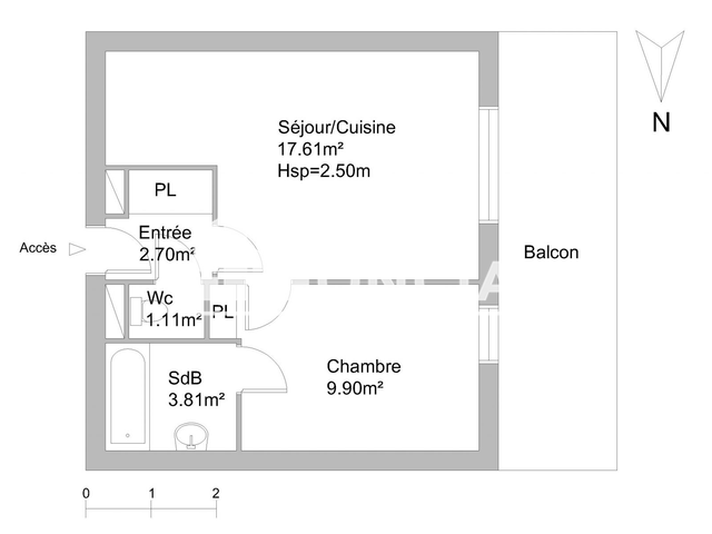 Appartement 2 pièces (34.98 m²) à louer - Chalezeule (25220)