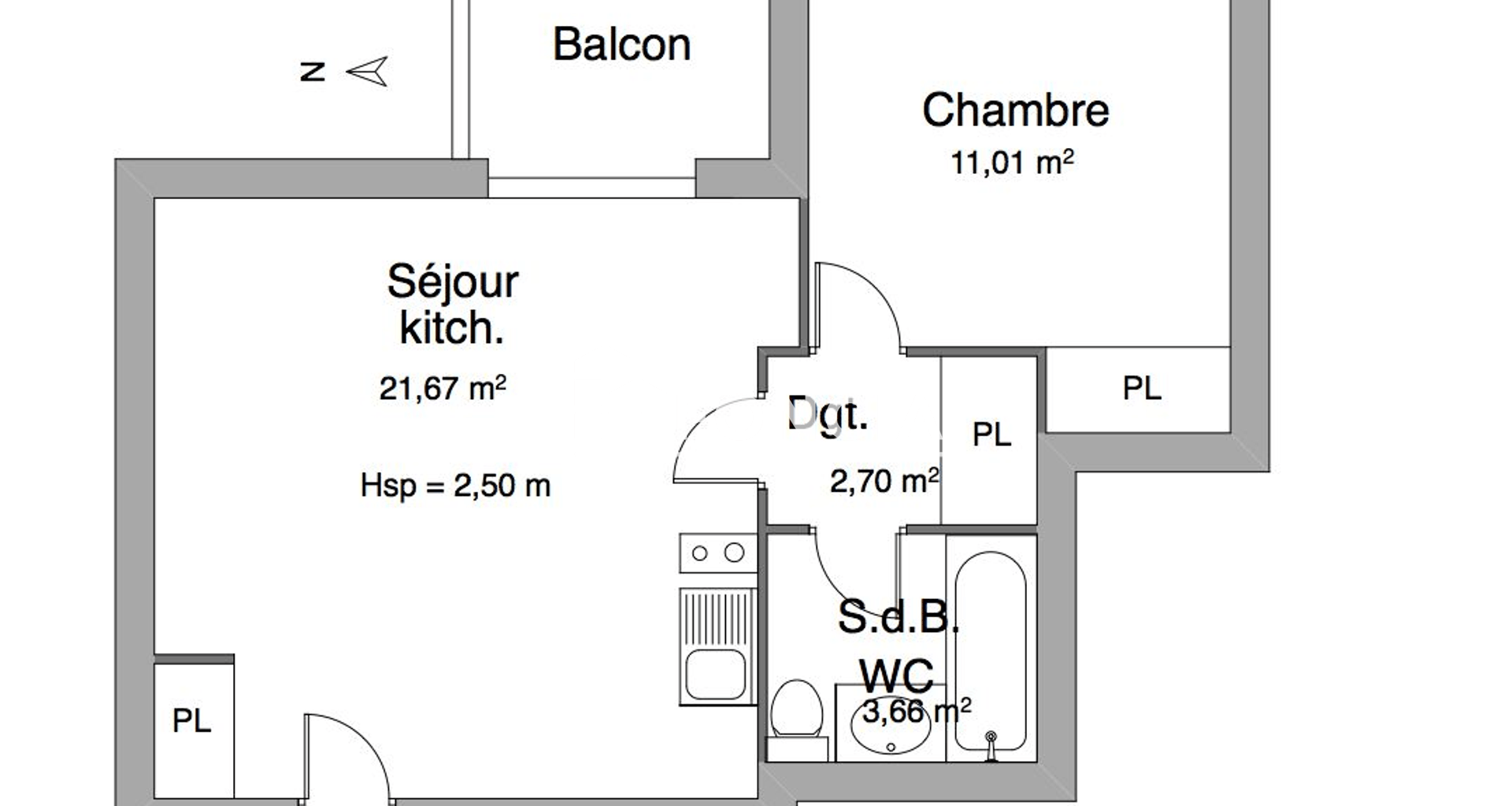 Appartement 2 pièces (30.04 m²) à louer - Issoire (63500)