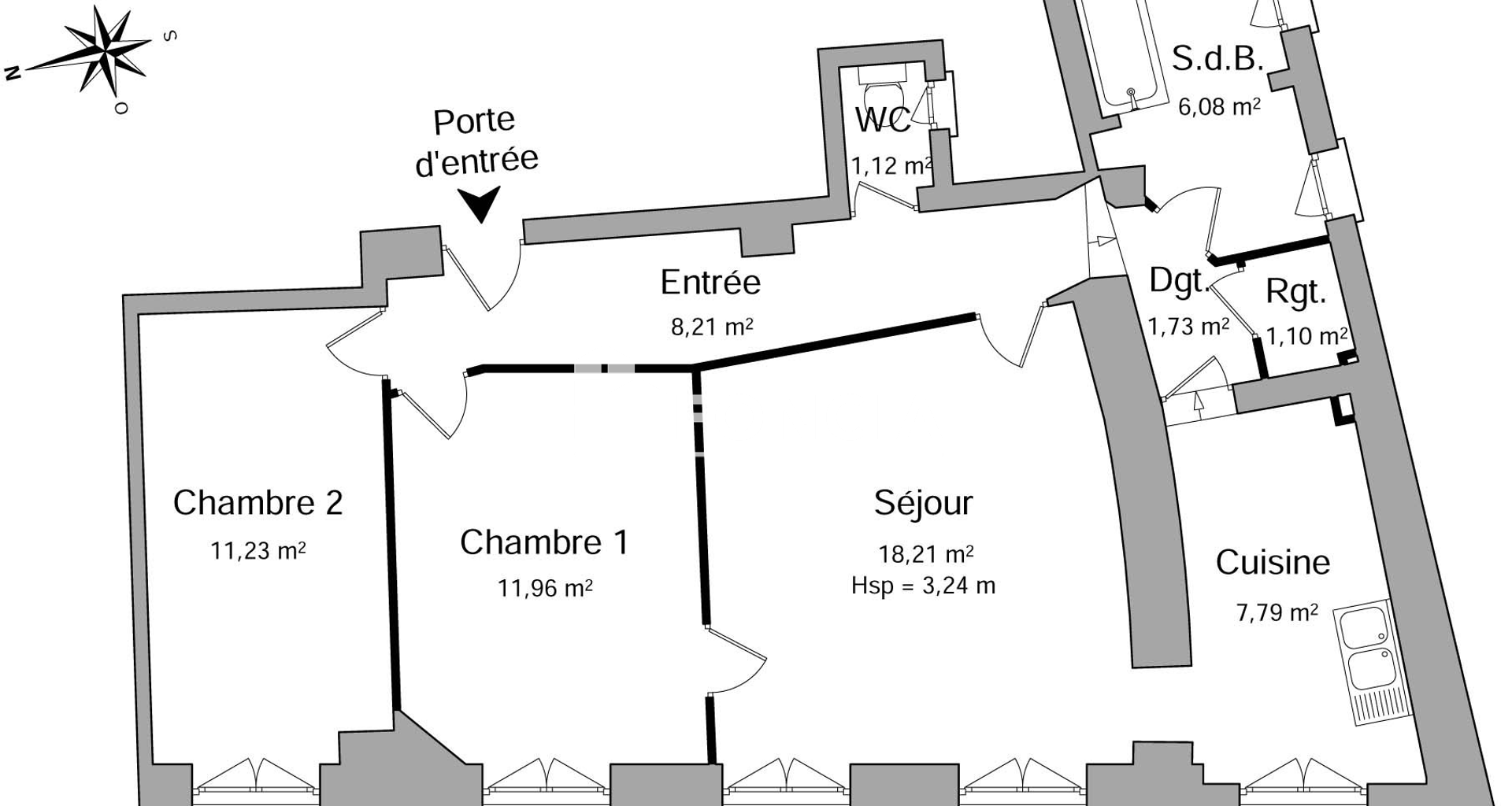 Appartement 3 pièces (67.43 m²) à louer - Angers (49100)