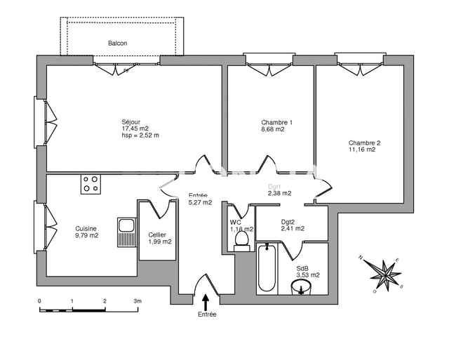 Maison 3 pièces (65.06 m²) à louer - Canohes (66680)