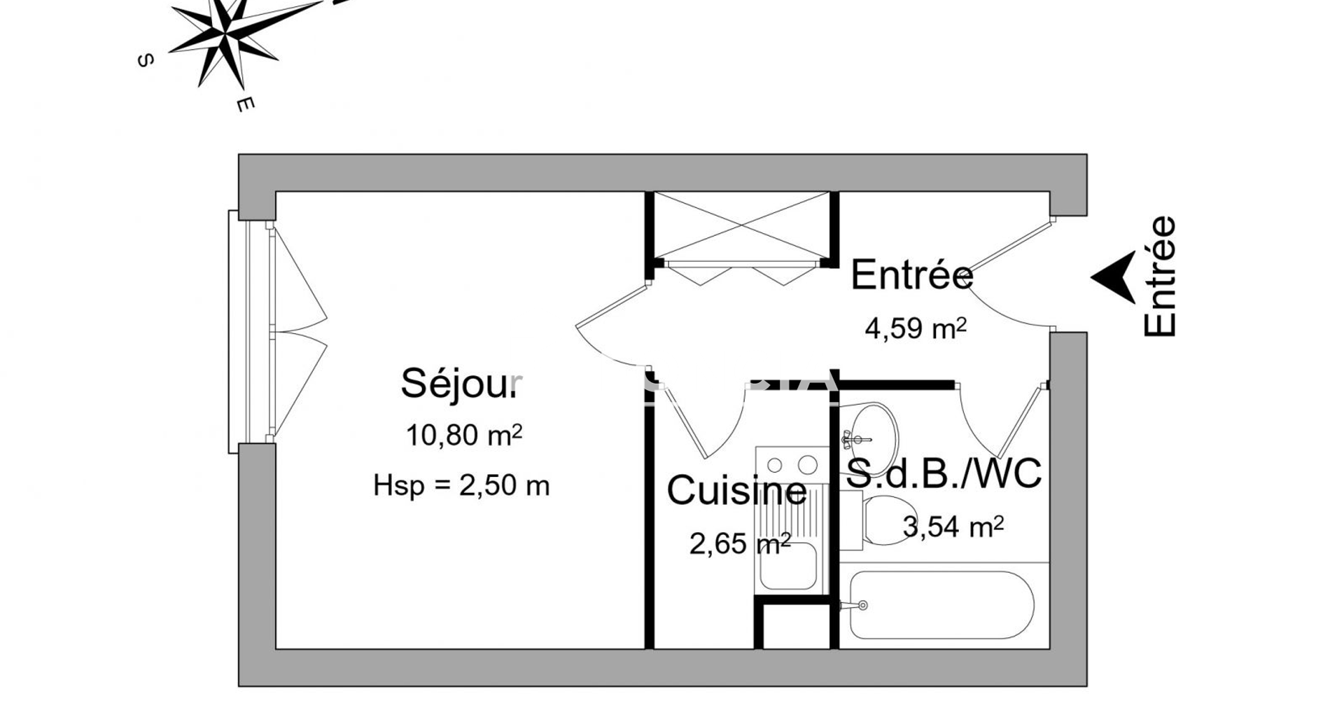 Studio (21.58 m²) à louer - Strasbourg (67200)