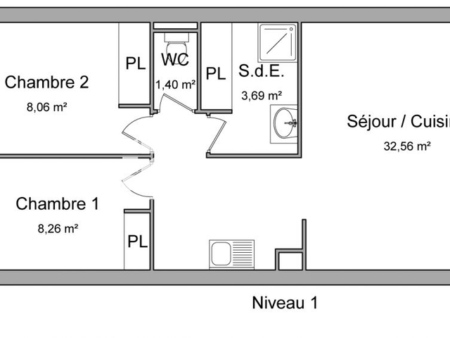 Appartement 3 pièces (53.97 m²) à louer - Sainte Marie (66470)