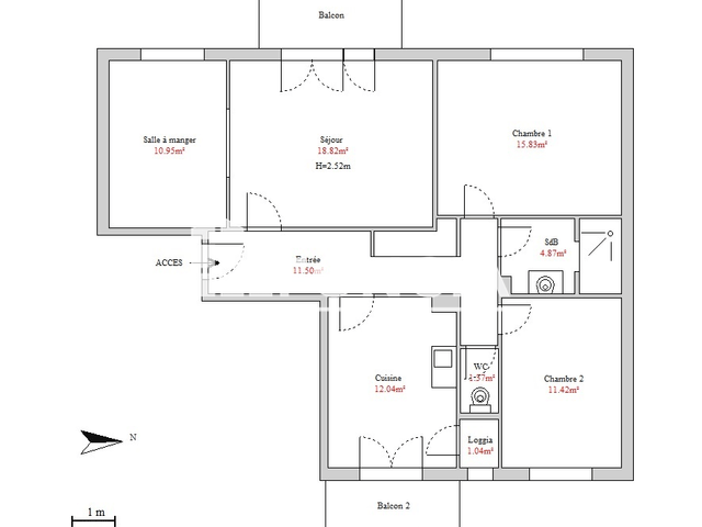 Appartement 3 pièces (87.84 m²) à louer - Horbourg Wihr (68180)