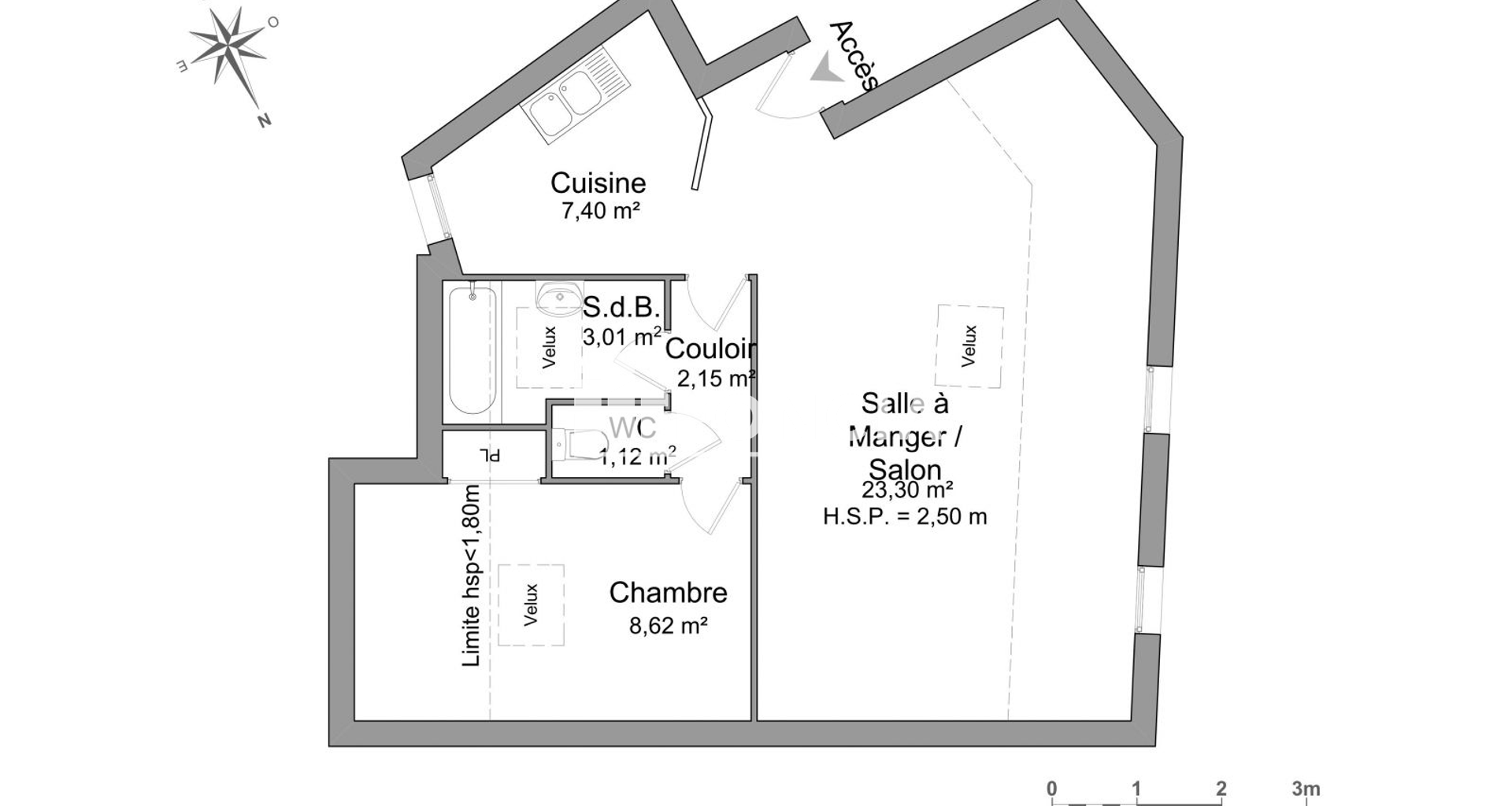 Appartement 2 pièces (45.6 m²) à louer - Rethel (08300)