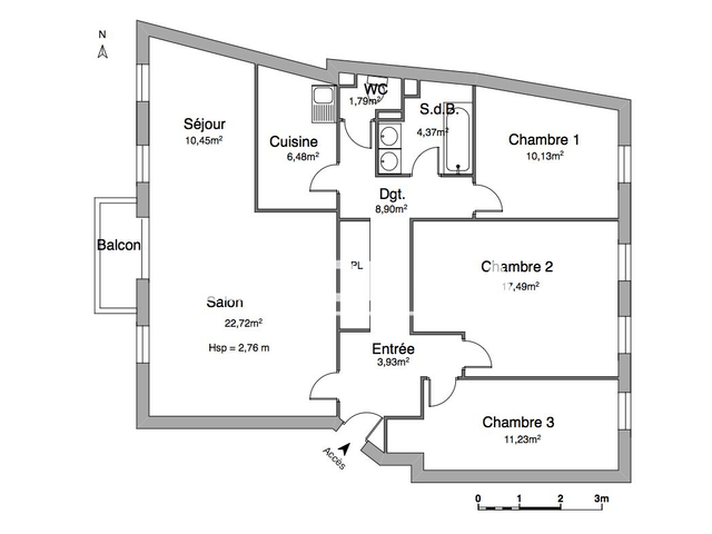 Appartement 4 pièces (97.37 m²) à louer - Strasbourg (67000)