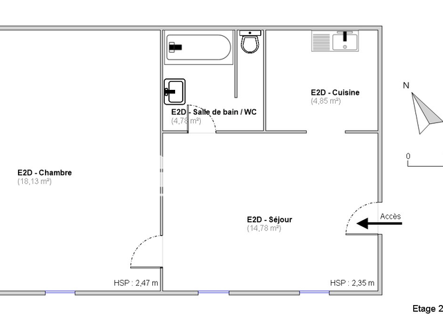 Appartement 2 pièces (42.54 m²) à louer - Thionville (57100)