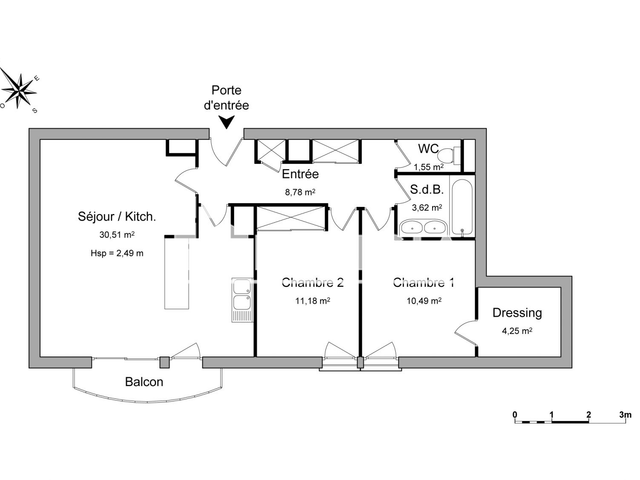 Appartement 3 pièces (70.38 m²) à louer - Angers (49000)