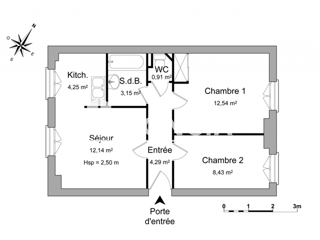 Appartement 3 pièces (45.71 m²) à louer - Vandoeuvre (54500)