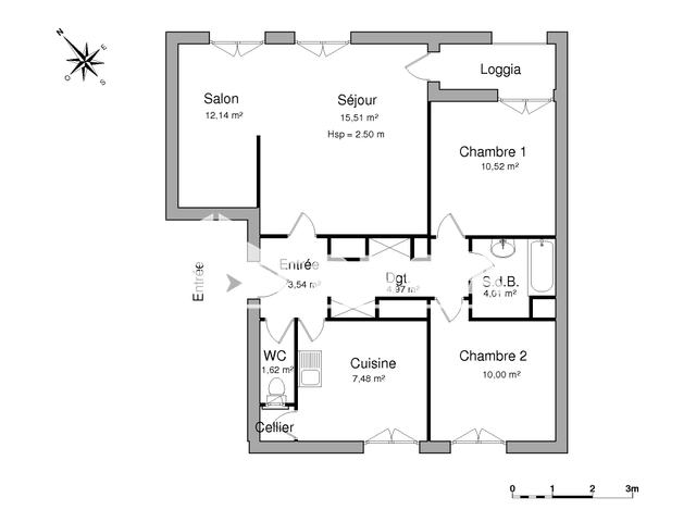 Appartement 4 pièces (69.79 m²) à louer - Chenove (21300)