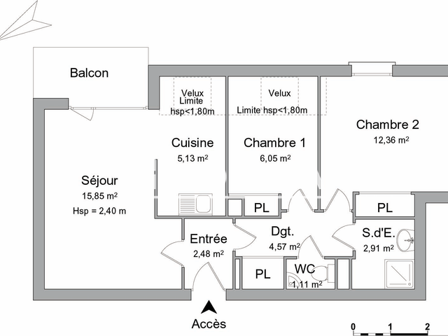 Appartement 3 pièces (50.46 m²) à louer - Colmar (68000)