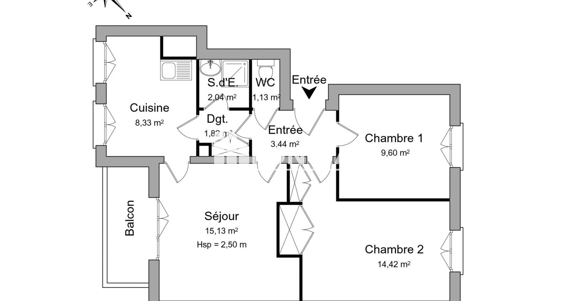 Appartement 3 pièces (55.91 m²) à louer - Dijon (21000)