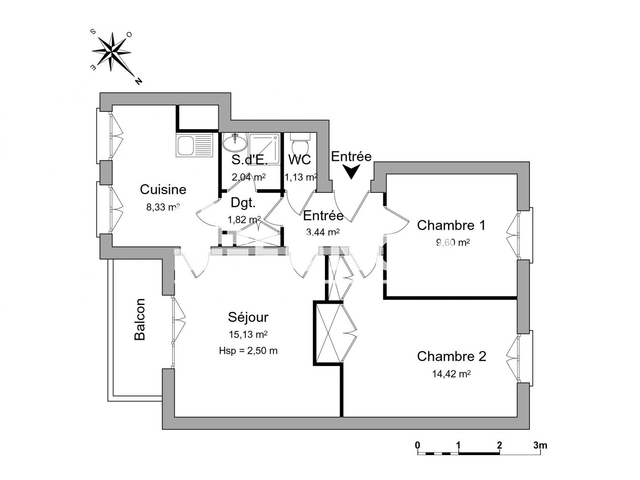 Appartement 3 pièces (55.91 m²) à louer - Dijon (21000)