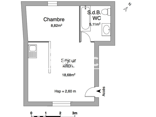 Studio (32.61 m²) à louer - Cholet (49300)