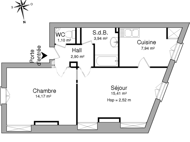 Appartement 2 pièces (45.46 m²) à louer - Saumur (49400)