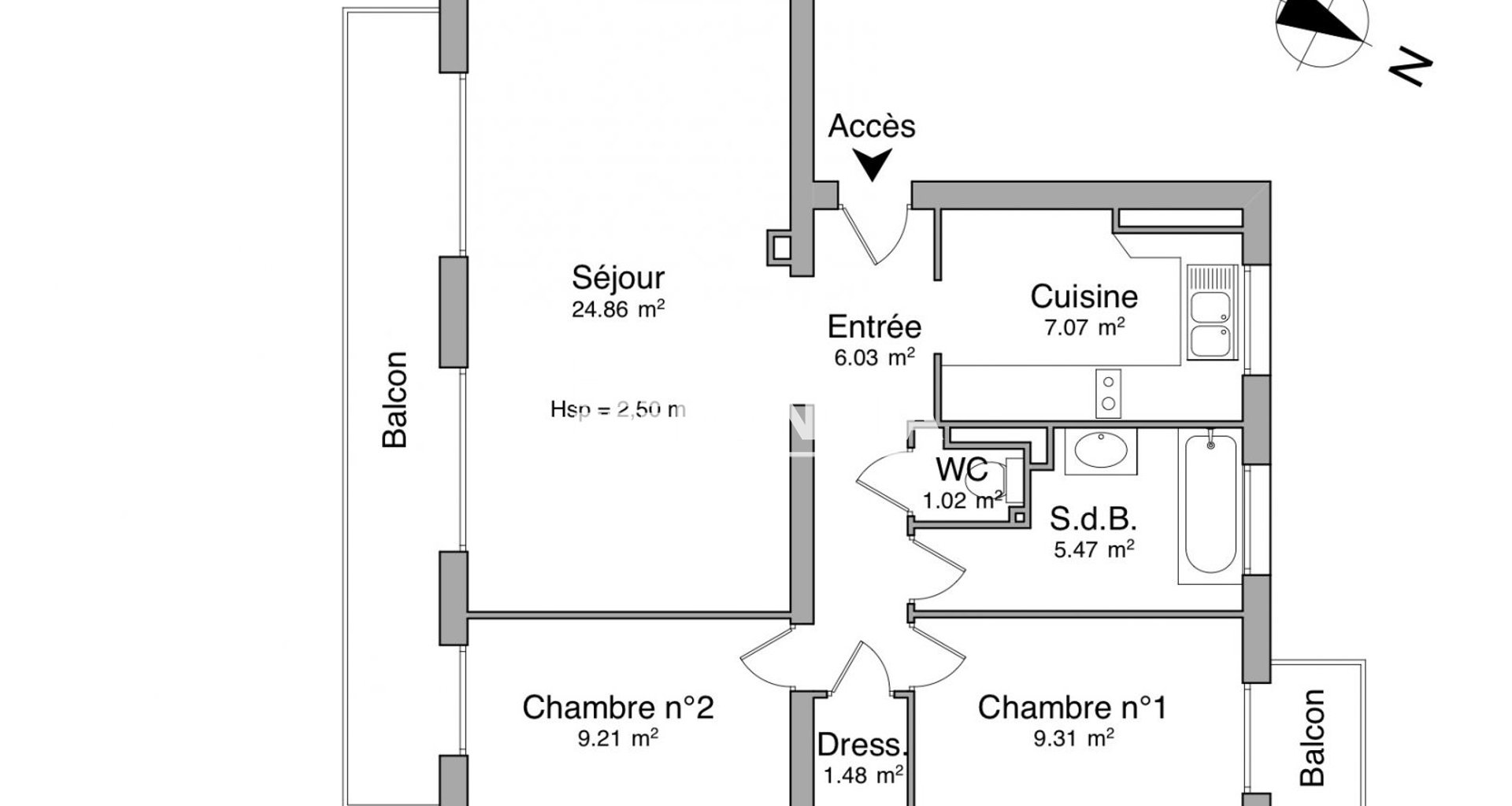 Appartement 3 pièces (64.45 m²) à louer - Laval (53000)