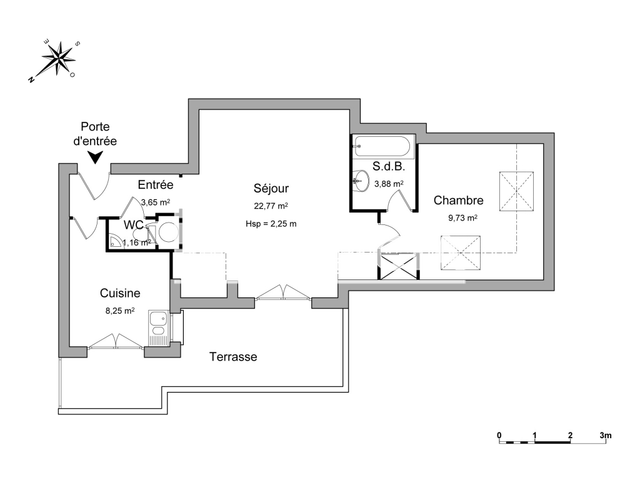 Appartement 2 pièces (49.44 m²) à louer - Oberhausbergen (67205)