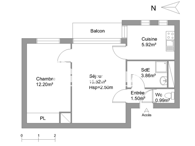 Appartement 2 pièces (39.99 m²) à louer - Dijon (21000)