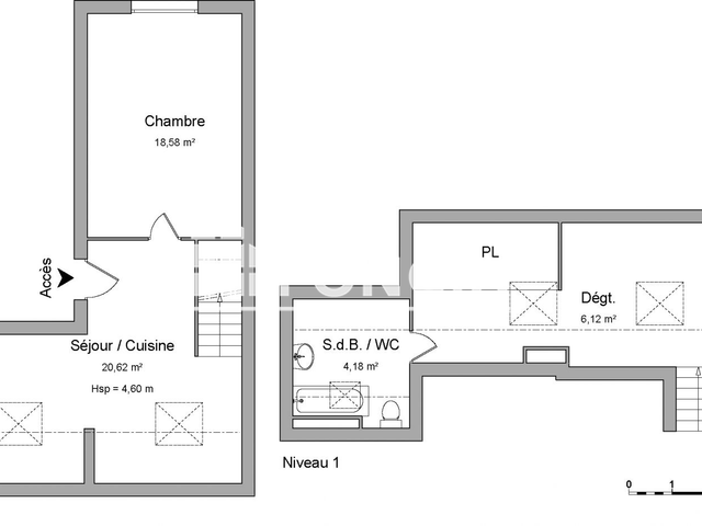 Appartement 2 pièces (49.5 m²) à louer - Talange (57525)