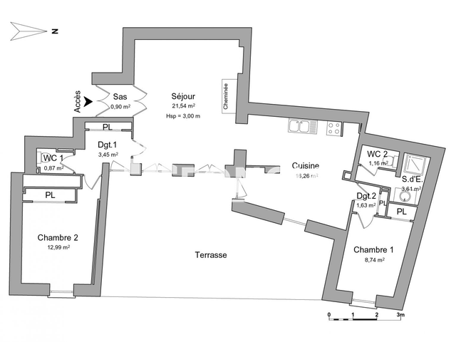 Appartement 3 pièces (71.15 m²) à louer - Perpignan (66000)