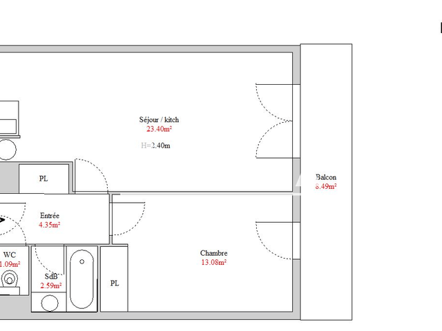 Appartement 2 pièces (43.95 m²) à louer - Mulhouse (68100)