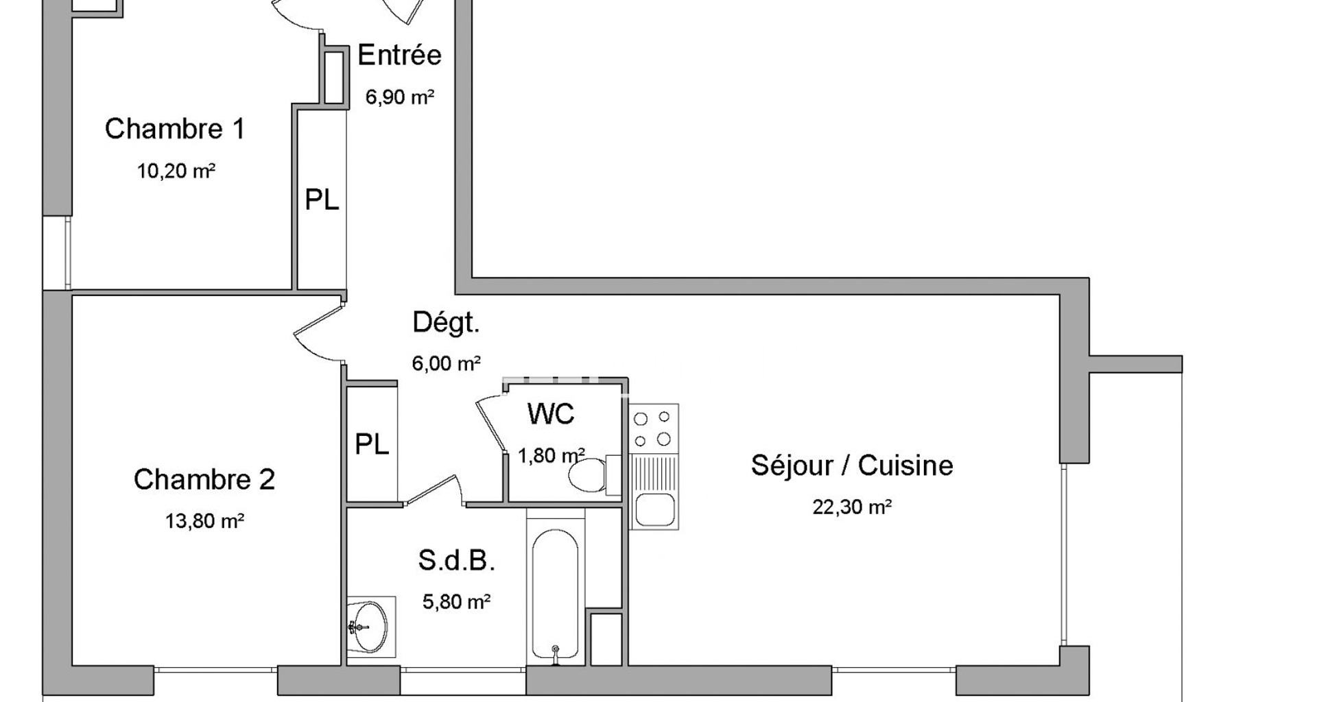 Appartement 3 pièces (66.9 m²) à louer - Mundolsheim (67450)