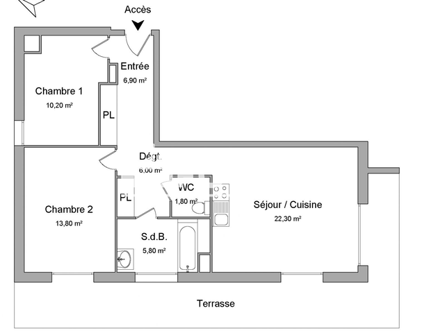 Appartement 3 pièces (66.9 m²) à louer - Mundolsheim (67450)