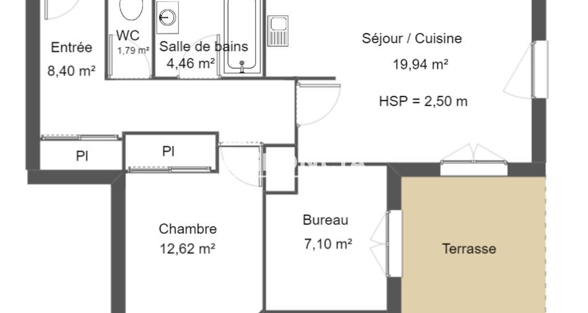 Appartement 2 pièces (55.75 m²) à louer - Clermont-ferrand (63000)