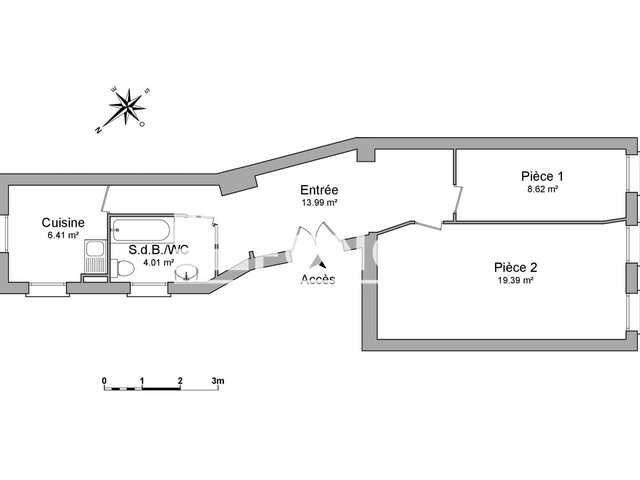 Appartement 2 pièces (52.42 m²) à louer - Strasbourg (67000)