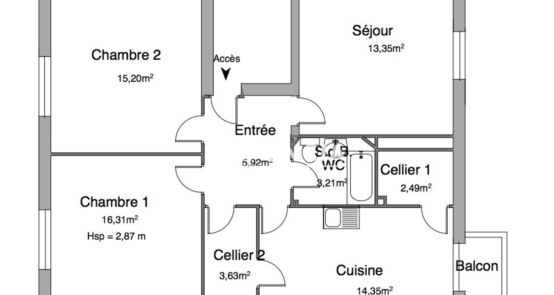 Appartement 3 pièces (74.46 m²) à louer - Thionville (57100)