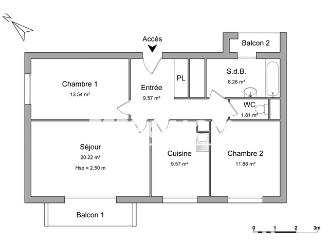 Appartement 3 pièces (72.85 m²) à louer - Thionville (57100)