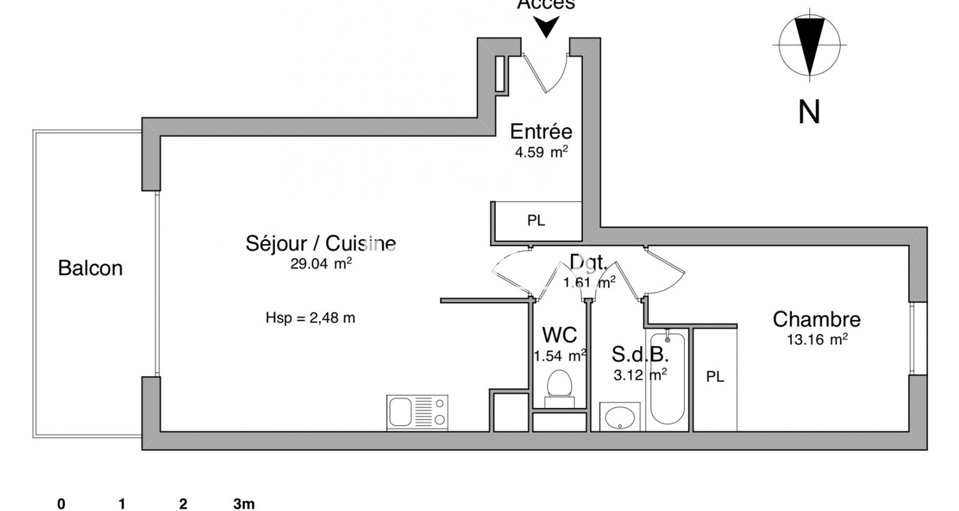 Appartement 2 pièces (53.06 m²) à louer - Vesoul (70000)