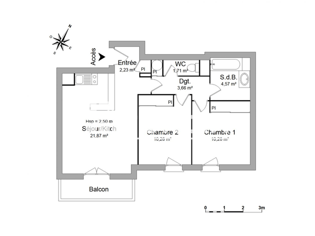 Appartement 3 pièces (54.6 m²) à louer - Le Mans (72000)