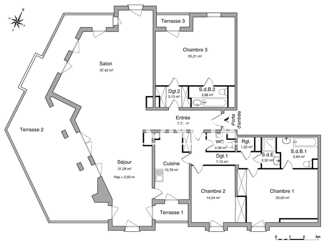 Appartement 5 pièces (172.9 m²) à louer - Metz (57000)
