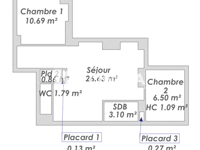 Appartement 2 pièces (49.97 m²) à louer - Besancon (25000)