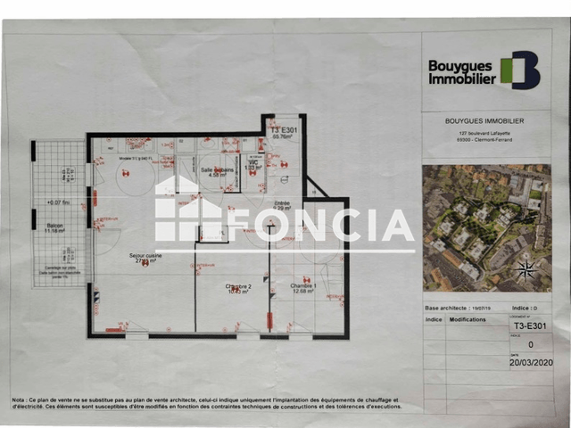 Appartement 3 pièces (65.76 m²) à louer - Clermont-ferrand (63000)
