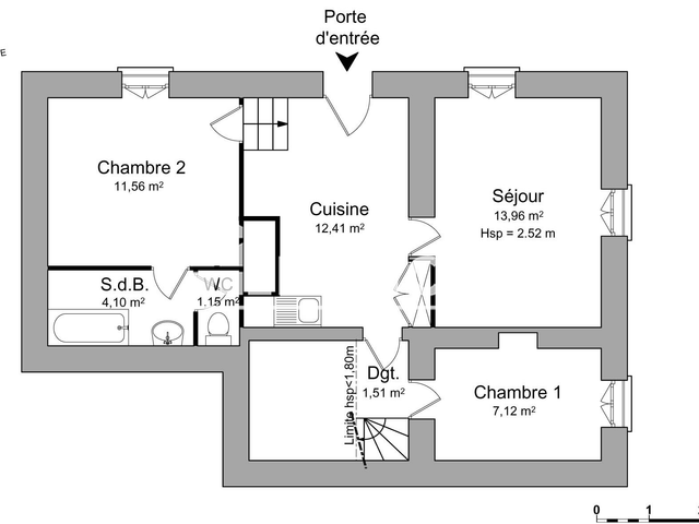 Maison 3 pièces (51.81 m²) à louer - Saint Sixte (47220)